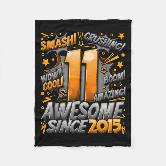 11 Year Old For Boys 11th Birthday Boy 11 Year Old Fleece Blanket (Front)