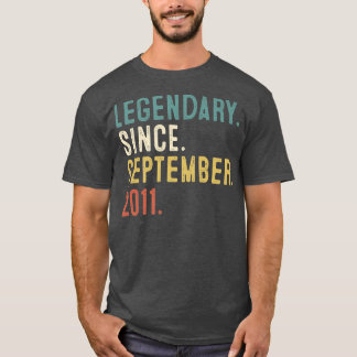11 Year Old Gift Legend Since September 2011 11th  T-Shirt
