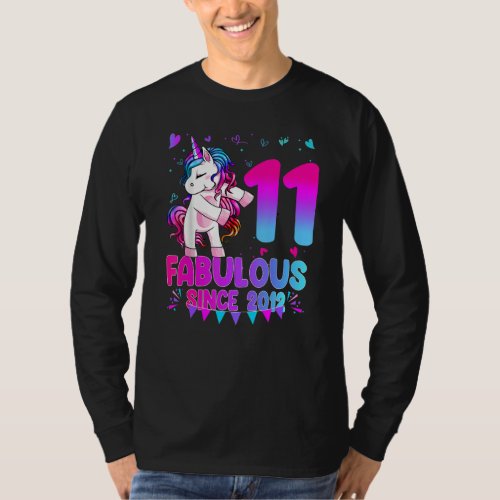 11 Year Old Gifts Girls Teens Flossing Unicorn 11t T_Shirt