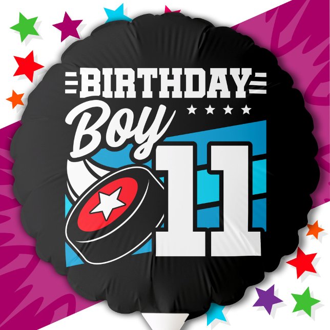 11 Year Old Hockey Party Theme 11th Birthday Boy Balloon (Creator Uploaded)