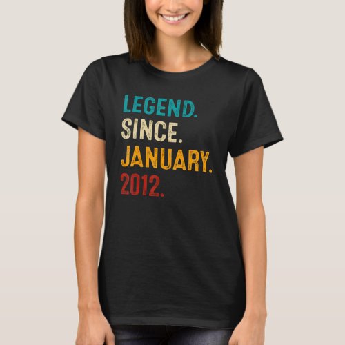 11 Year Old  Legend Since January 2012 11th Birthd T_Shirt