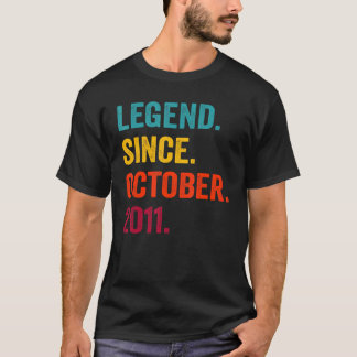 11 Year Old Legend Since October 2011 11th Birthd T-Shirt