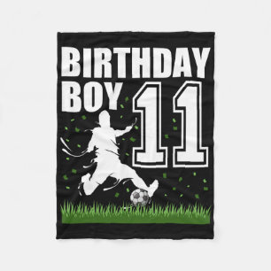 11 Year Old Soccer Birthday Party Theme 11th Gift Fleece Blanket