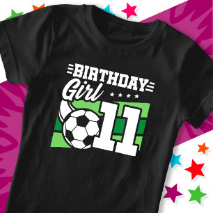 11 Year Old Soccer Football 11th Birthday Girl T-Shirt