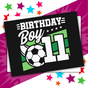11 Year Old Soccer Football Kids 11th Birthday Boy Postcard