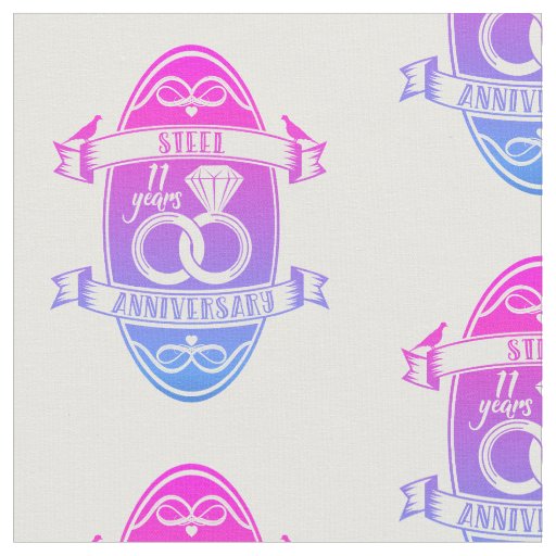 11 Year traditional Steel 11th wedding anniversary Fabric