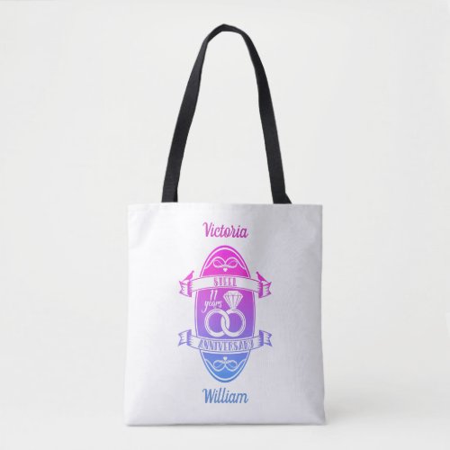 11 Year traditional Steel 11th wedding anniversary Tote Bag