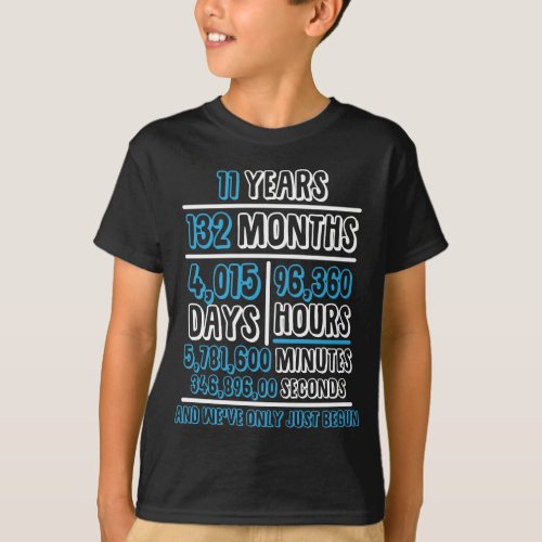 11 Years anniversary Calculation Married T_Shirt