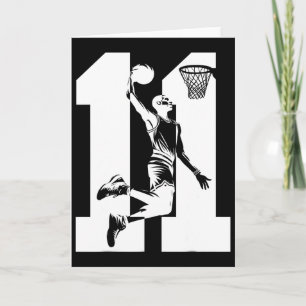 11 Years Number 11 Sketll 11th Birthday  Card