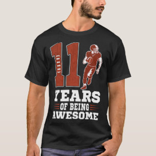 11 Years Of Being Awesome Boy 11th Birthday Footba T-Shirt