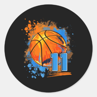 11 Years Old 11th Birthday Basball Classic Round Sticker