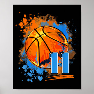 11 Years Old 11th Birthday Basball Poster