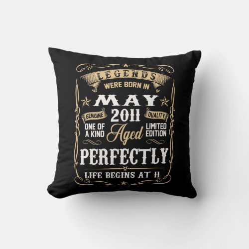 11 Years Old 11th Birthday Decoration May 2011  Throw Pillow