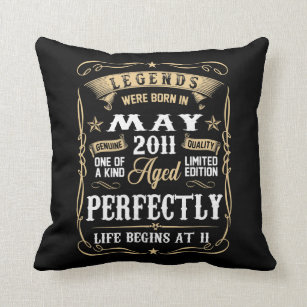 11 Years Old 11th Birthday Decoration May 2011  Throw Pillow