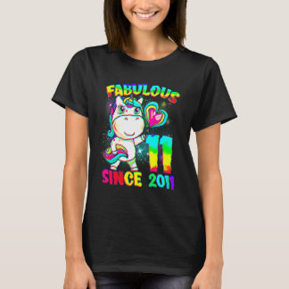 11 Years Old 11th Birthday Unicorn Girl Fabulous S T-Shirt