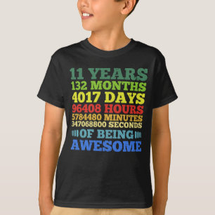 11 Years Old 11th Birthday Vintage 132 Months T-Shirt