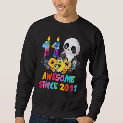 11 Years Old Awesome 2011 11th Birthday Girls Pand Sweatshirt