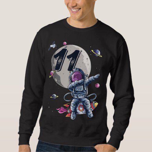 11 Years Old Birthday Boy Astronaut Gifts Space 11 Sweatshirt
