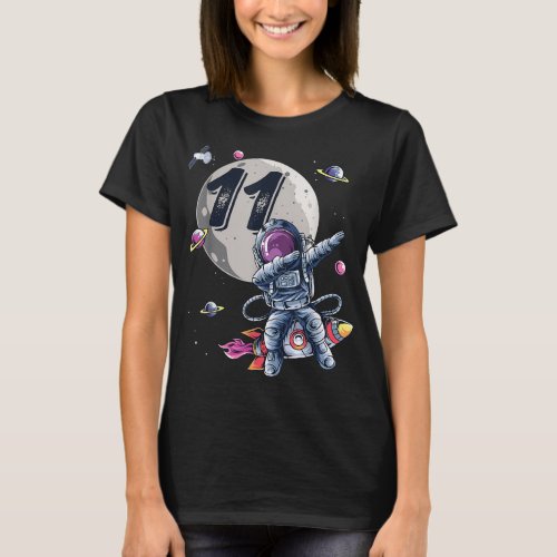 11 Years Old Birthday Boy Astronaut Gifts Space 11 T_Shirt
