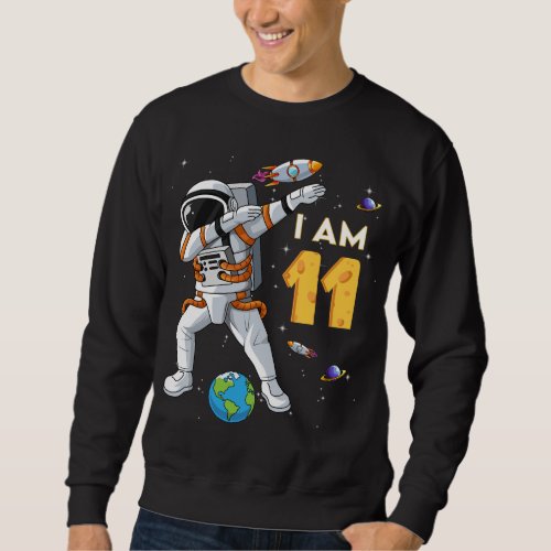 11 Years Old Birthday Boy Astronaut Space 11th B D Sweatshirt