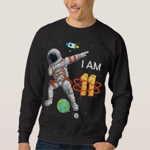 11 Years Old Birthday Boy Astronaut Space 11th B D Sweatshirt