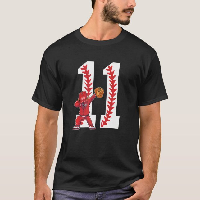 11 Years Old Boy Baseball Player 11th Birthday Kid T-Shirt (Front)