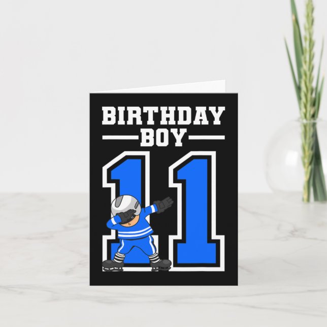 11 Years Old Boy Ice Hockey Player 11th Birthday Y Card (Front)
