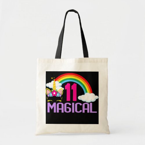 11 Years Old Girl Magical Unicorn 11th Birthday Tote Bag