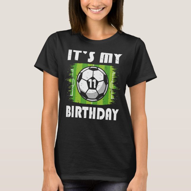 11 Years Old Kids Soccer Player 11th Birthday Boy T-Shirt (Front)