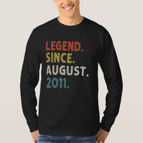 11 Years Old  Legend Since August 2011 11th Birthd T_Shirt