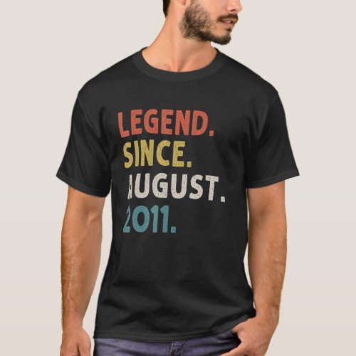 11 Years Old  Legend Since August 2011 11th Birthd T_Shirt