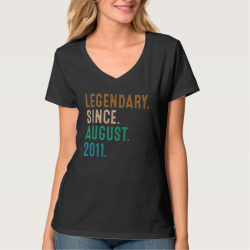 11 Years Old  Legend Since August 2011 11th Birthd T_Shirt