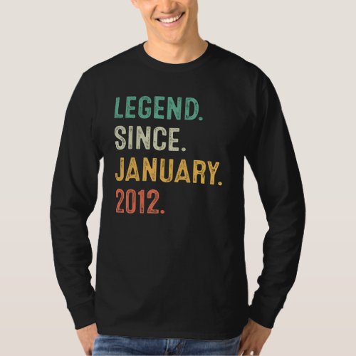 11 Years Old  Legend Since January 2012 11th Bday  T_Shirt