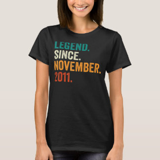11 Years Old Legend Since November 2011 11th Birth T-Shirt
