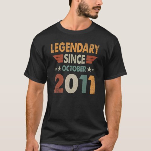 11 Years Old  Legend Since October 2011 11th Birth T_Shirt