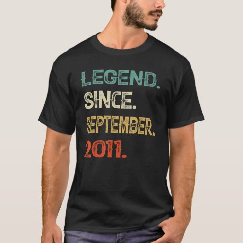 11 Years Old  Legend Since September 2011 11th Bir T_Shirt