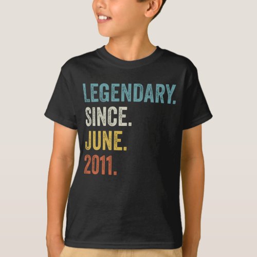 11 Years Old Legendary Since June 2011 11th T_Shirt