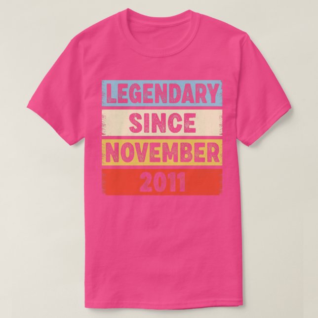 11 Years Old Legendary Since November 2011 11th Bi T-Shirt (Design Front)