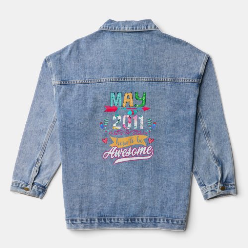 11 Years Old May 2011 11 Born to Be Awesome T_Shir Denim Jacket