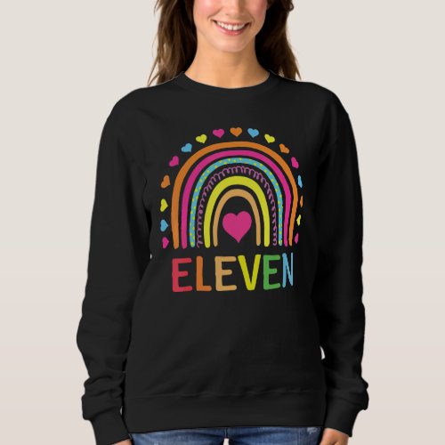 11 Years Old Rainbow 11th Birthday  For Girls Boys Sweatshirt