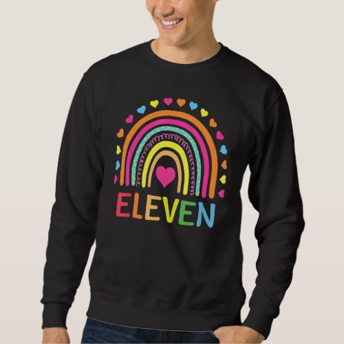 11 Years Old Rainbow 11th Birthday  For Girls Boys Sweatshirt