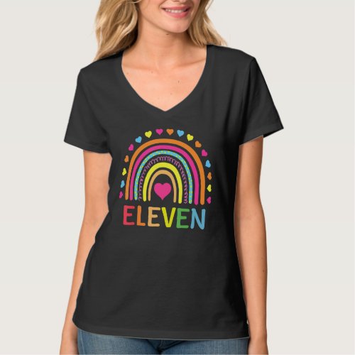 11 Years Old Rainbow 11th Birthday  For Girls Boys T_Shirt