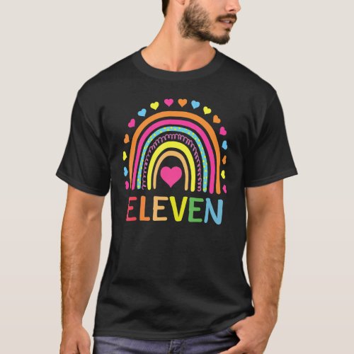 11 Years Old Rainbow 11th Birthday  For Girls Boys T_Shirt