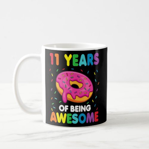 11 Years Old Sweet Donut 11th Birthday For Girls D Coffee Mug