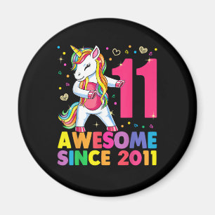 11 Years Old Unicorn Flossing 11th Birthday Girl U Magnet