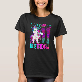 11 Years Old Unicorn Flossing 11th Birthday Girl U T-Shirt