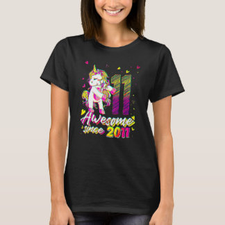 11 Years Old Unicorn Flossing 11th Birthday Unicor T-Shirt