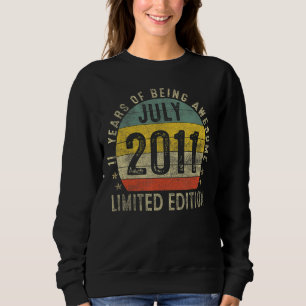 11 Yrs Old Vinatge July 2011 11th Birthday Sweatshirt