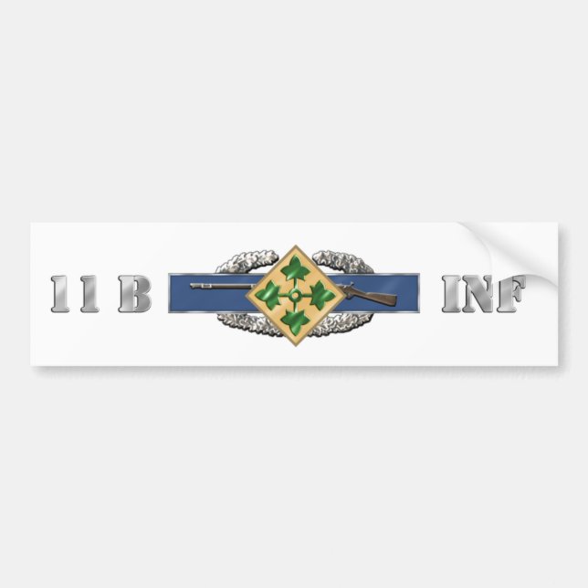 11B 4th Infantry Division Bumper Sticker (Front)