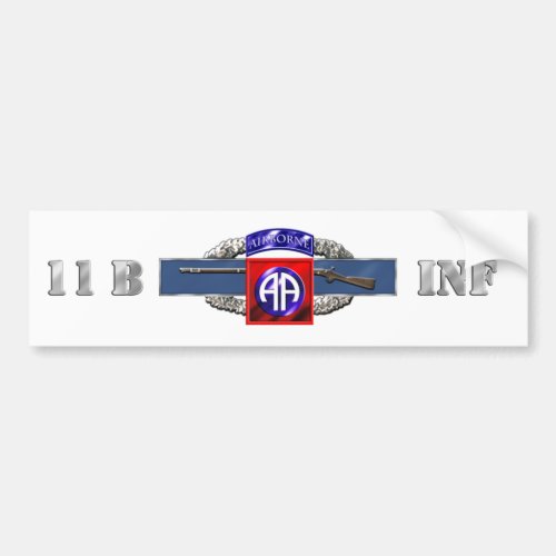 11B 82nd Airborne Division Bumper Sticker